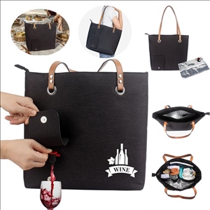 Stylish Functional Wine Tote Bag with Hidden Compartment